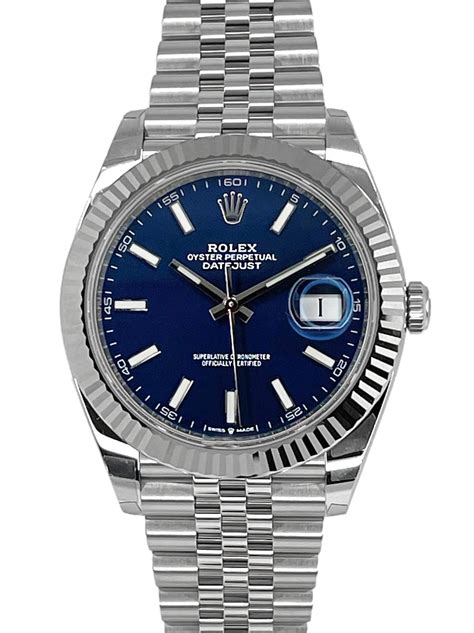 jubilee bracelet for rolex 41mm datejust|Rolex Datejust 41mm blue dial.